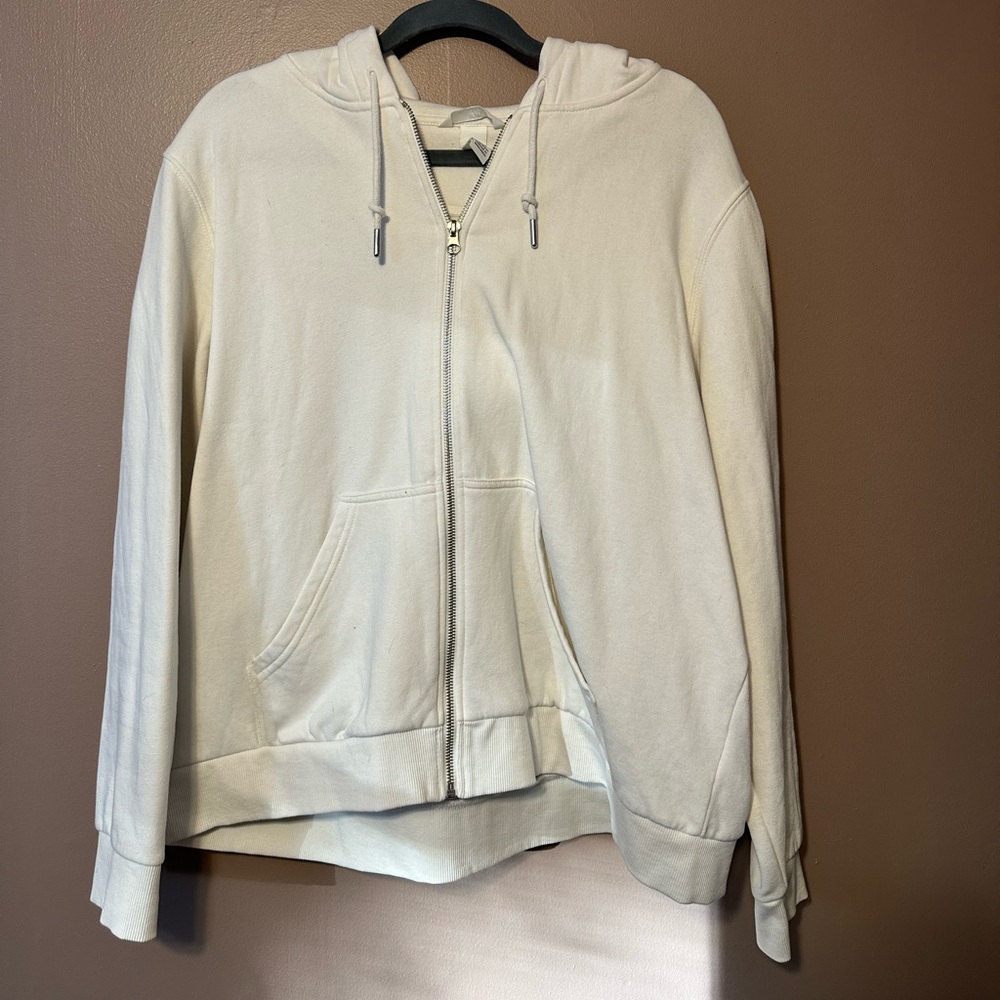 H&M bone colored full zip up hoodie!